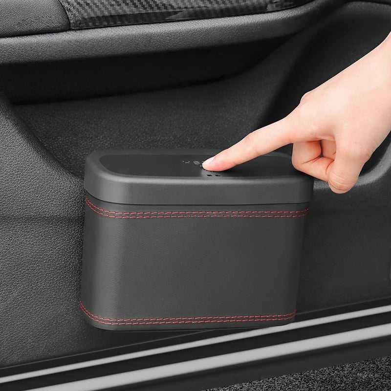 PU Leather Hanging Car Trash Can