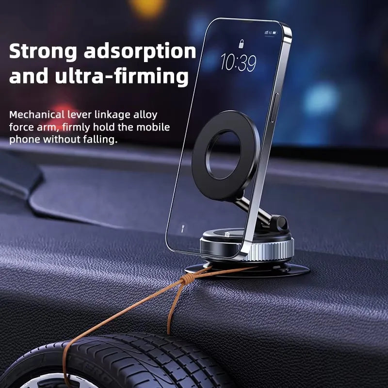 Strong Magnetic Car Phone Holder Foldable Design 360° Adjustable Vacuum Mount for CarDeskBathroom Use Three-axis Rotation For Free Adjustment A Convenient Choice For Multiple Scenarios