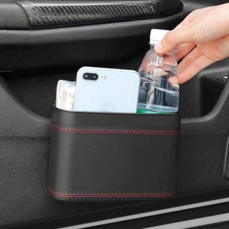 PU Leather Hanging Car Trash Can