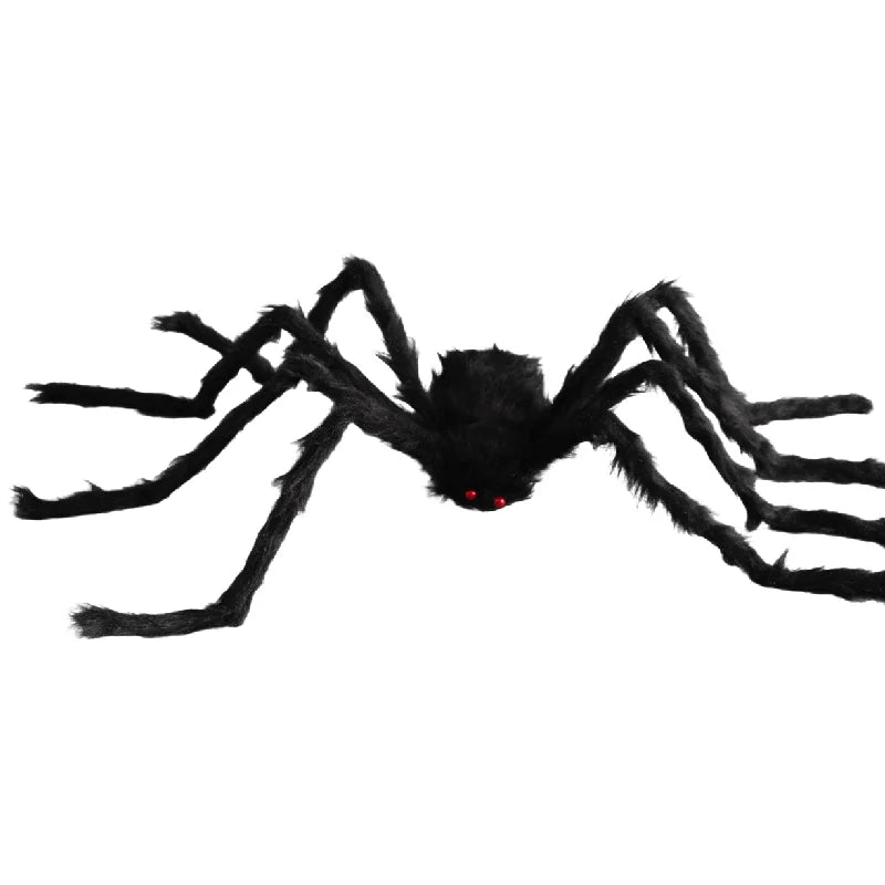 Halloween Big Plush Spider Horror Halloween Decoration Party Prop Outdoor Giant Spider Decor 30-200cm Chamber Prank Black Spider