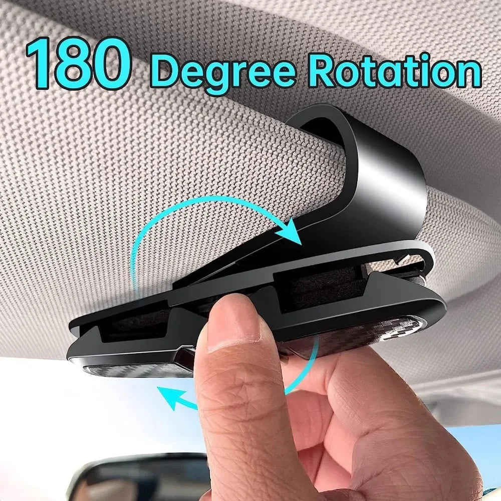 Rotating Car Sun Visor Sunglasses Holder