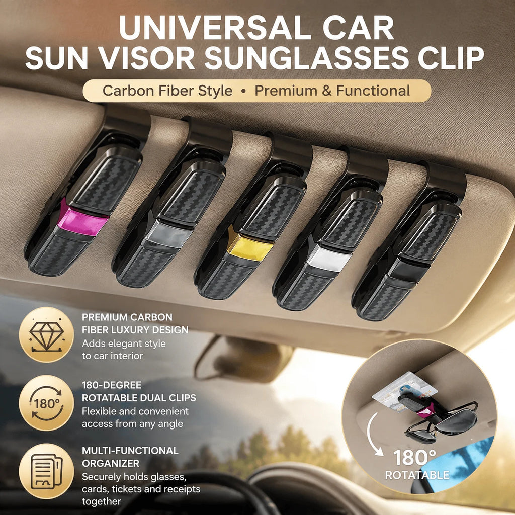 Rotating Car Sun Visor Sunglasses Holder