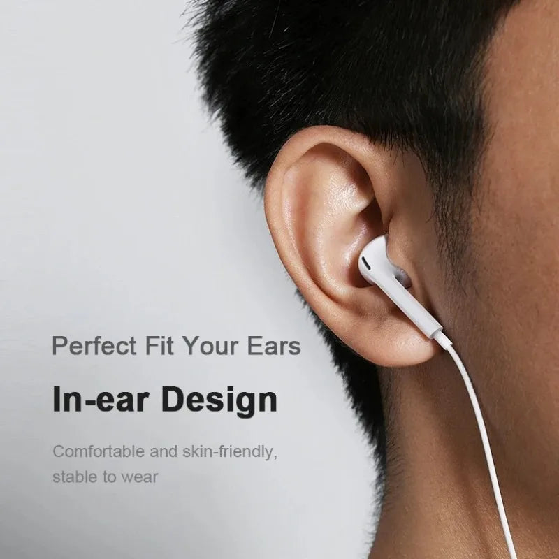 Original Wired Type C Headphones for Apple iPhone 17/16/15/14/13/12/11 pro Max/XS/X/XR/7/8/6 Bluetooth Earplugs Accessories