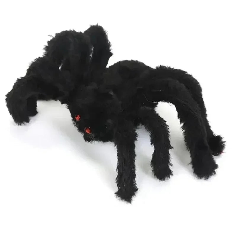 Halloween Big Plush Spider Horror Halloween Decoration Party Prop Outdoor Giant Spider Decor 30-200cm Chamber Prank Black Spider