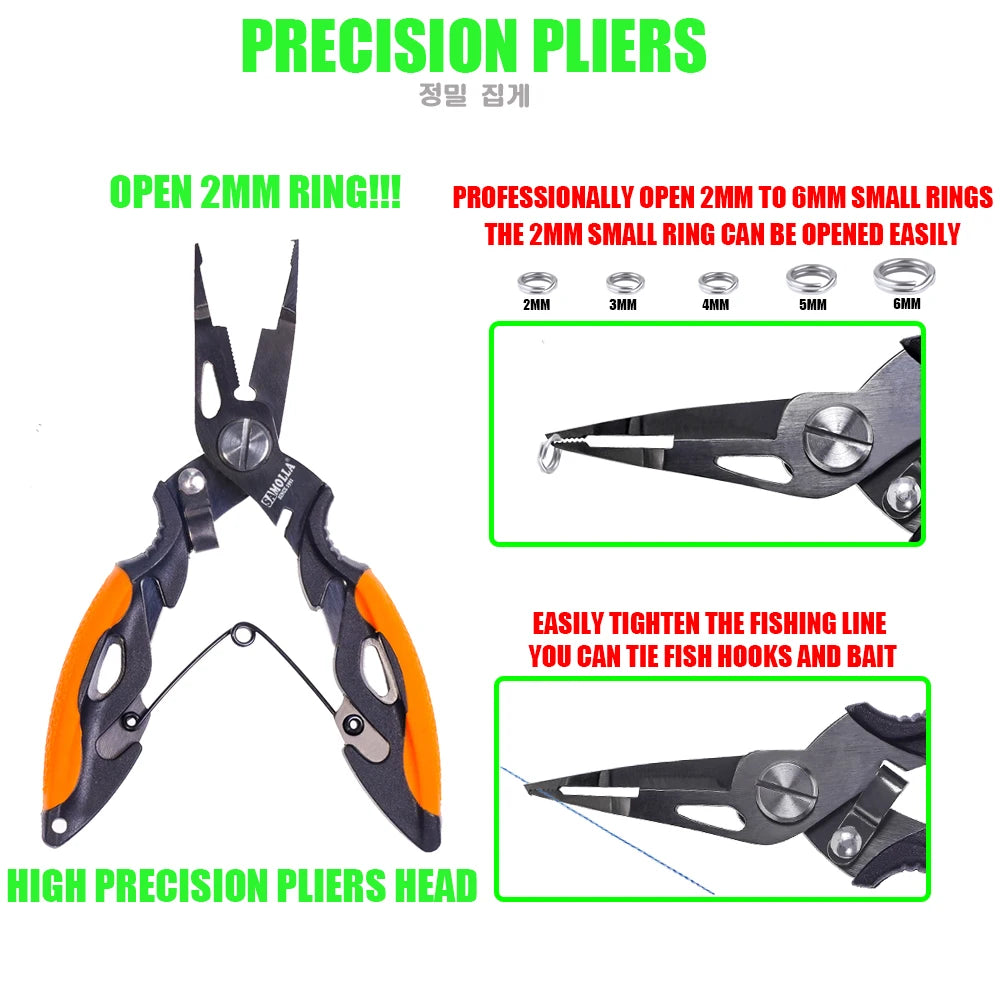 New Multifunctional Fishing Pliers Accessories 420 Stainless Steel Body Scissors Line Cutter Hooks Remover Outdoor Fishing Tools