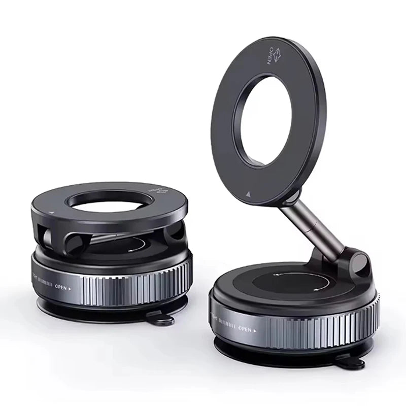 Strong Magnetic Car Phone Holder Foldable Design 360° Adjustable Vacuum Mount for CarDeskBathroom Use Three-axis Rotation For Free Adjustment A Convenient Choice For Multiple Scenarios