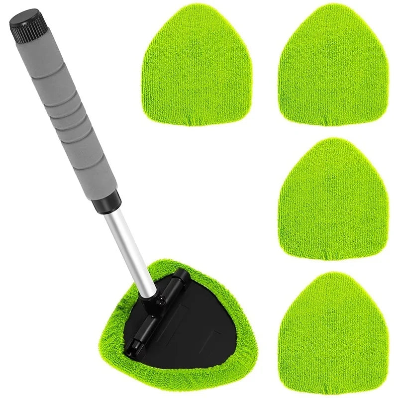 Telescopic Car Window Windshield Cleaning Brush Set Microfiber Window Glass Cleaner Car Window Cleaner Scraping Mist Eliminator