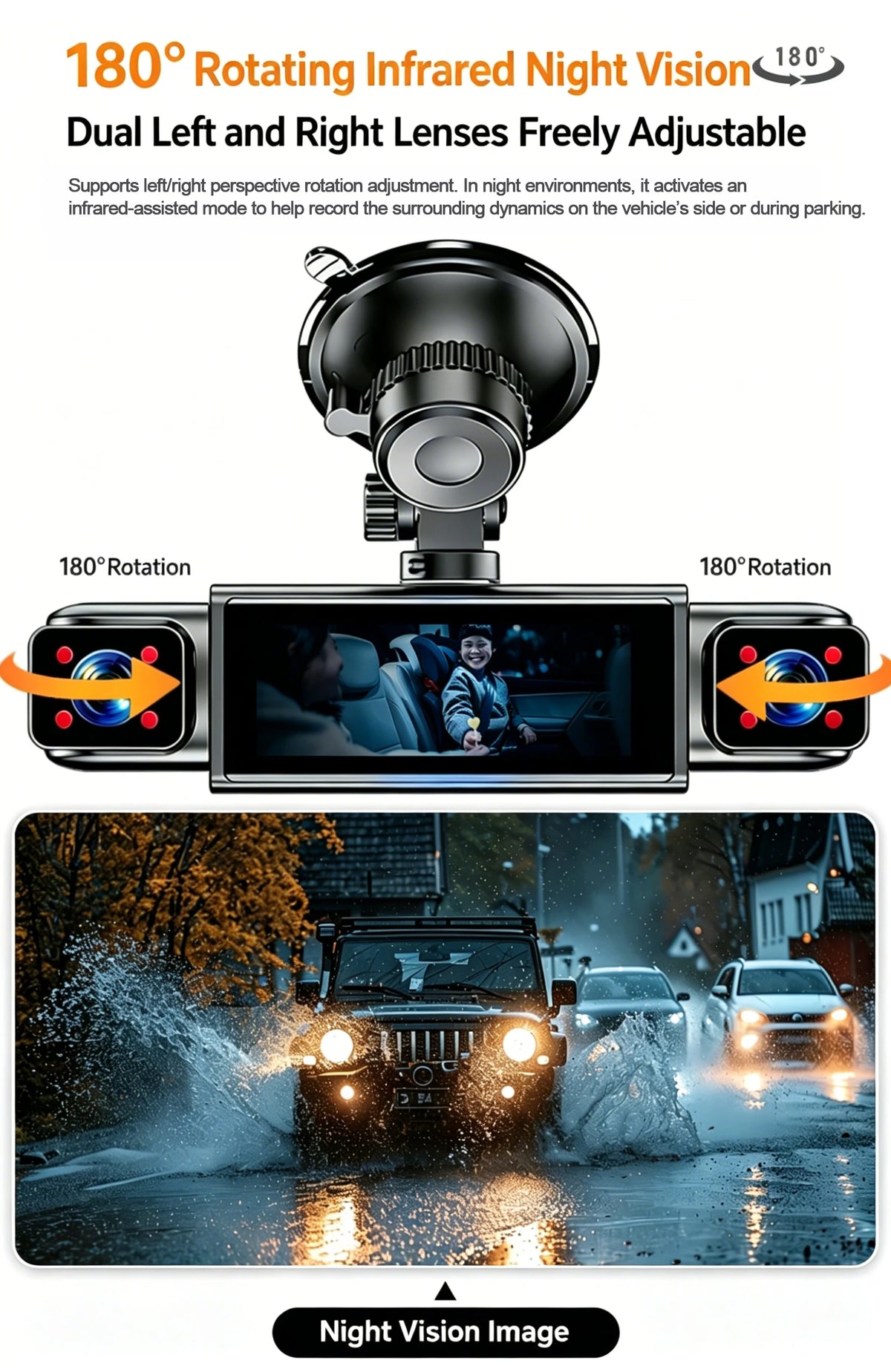 4 Channel 360° Dash Cam Black Box for Car Video Recorder DVR Camera FHD 1080P Night Vision Loop Recording 24H Parking Monitor
